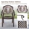 Costway 2/4 PCS Patio Cast Aluminum Chairs Outdoor Metal Armchairs with Ergonomic Curved Seat Red Copper